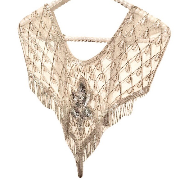 Vintage Accessories - Rare VTG✨Art Deco Beaded Shawl